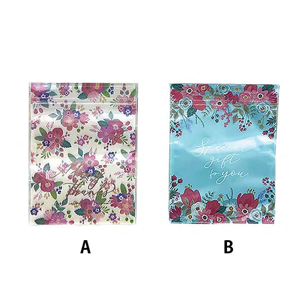 ギフトバッグ プレゼント用バッグ ラッピング袋 ジップバッグ M 6P 花柄 305879 - Image 2
