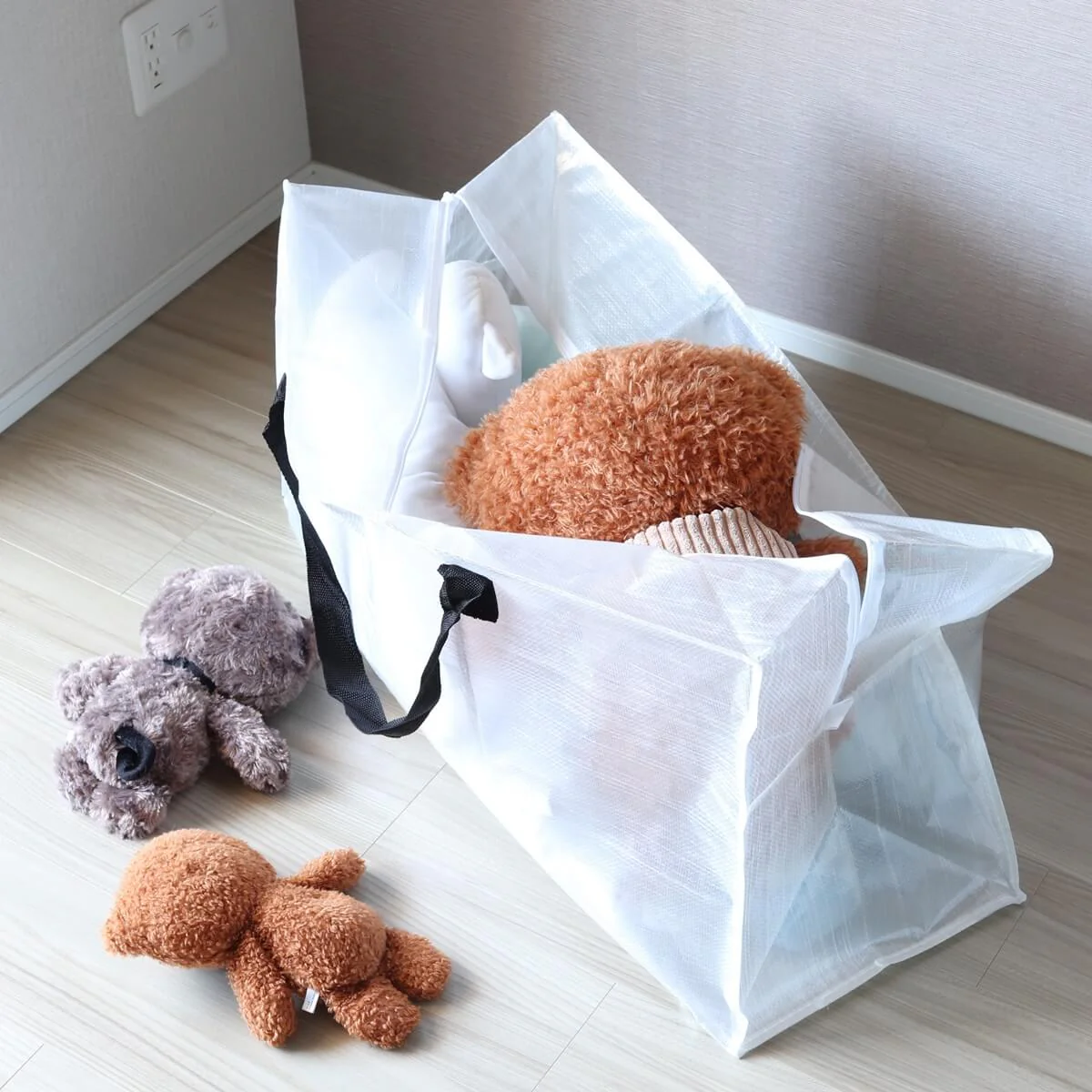 収納ケース 衣類 収納袋 衣装ケース バッグ クリア 80×40×30cm 323441 - Image 3