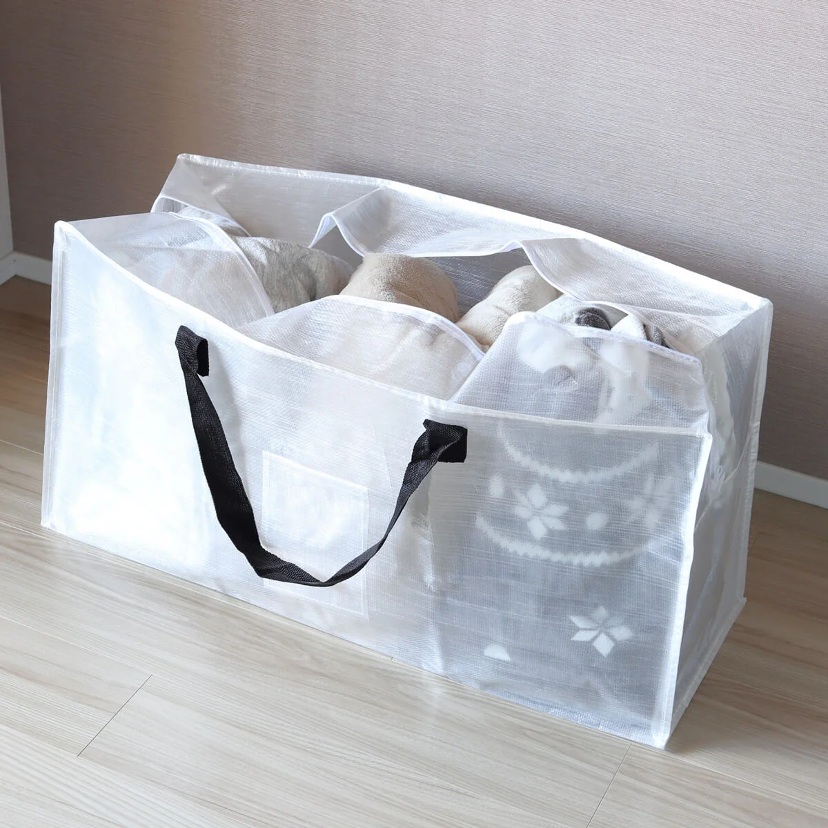 収納ケース 衣類 収納袋 衣装ケース バッグ クリア 80×40×30cm 323441 - Image 5