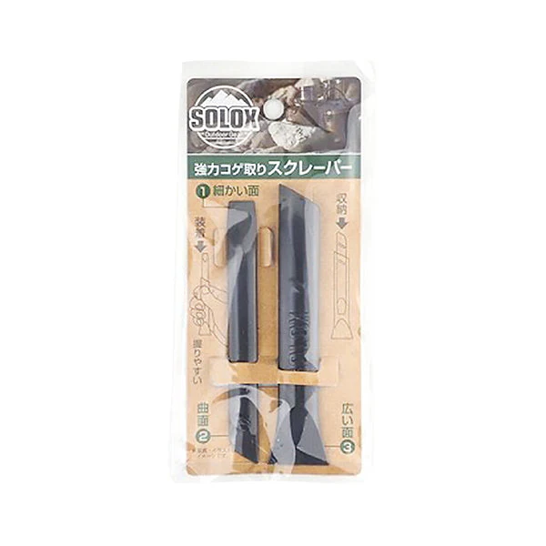 【OUTLET】SOLOX コゲ取りスクレーパー アウトドア キャンプ 焦げ取り コゲ掃除 ヘラ 347782