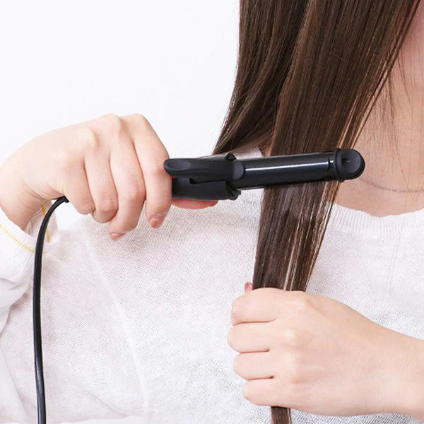 【在庫限り】ヘアアイロン コンパクトヘアアイロン ヘアカーラー ストレートアイロン 2WAYヘアアイロン ブラック　356715 - Image 5