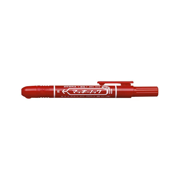 油性ペン 油性マーカー ZEBRA ゼブラ ノック式油性マーカー マッキーノック 細字 P-YYSS6-R 赤 レッド 1.0?1.3mm 012497 - Image 2