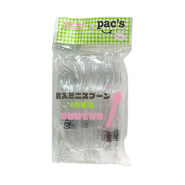 パックス 袋入ミニスプーン プラスチック製スプーン 15本入 030703