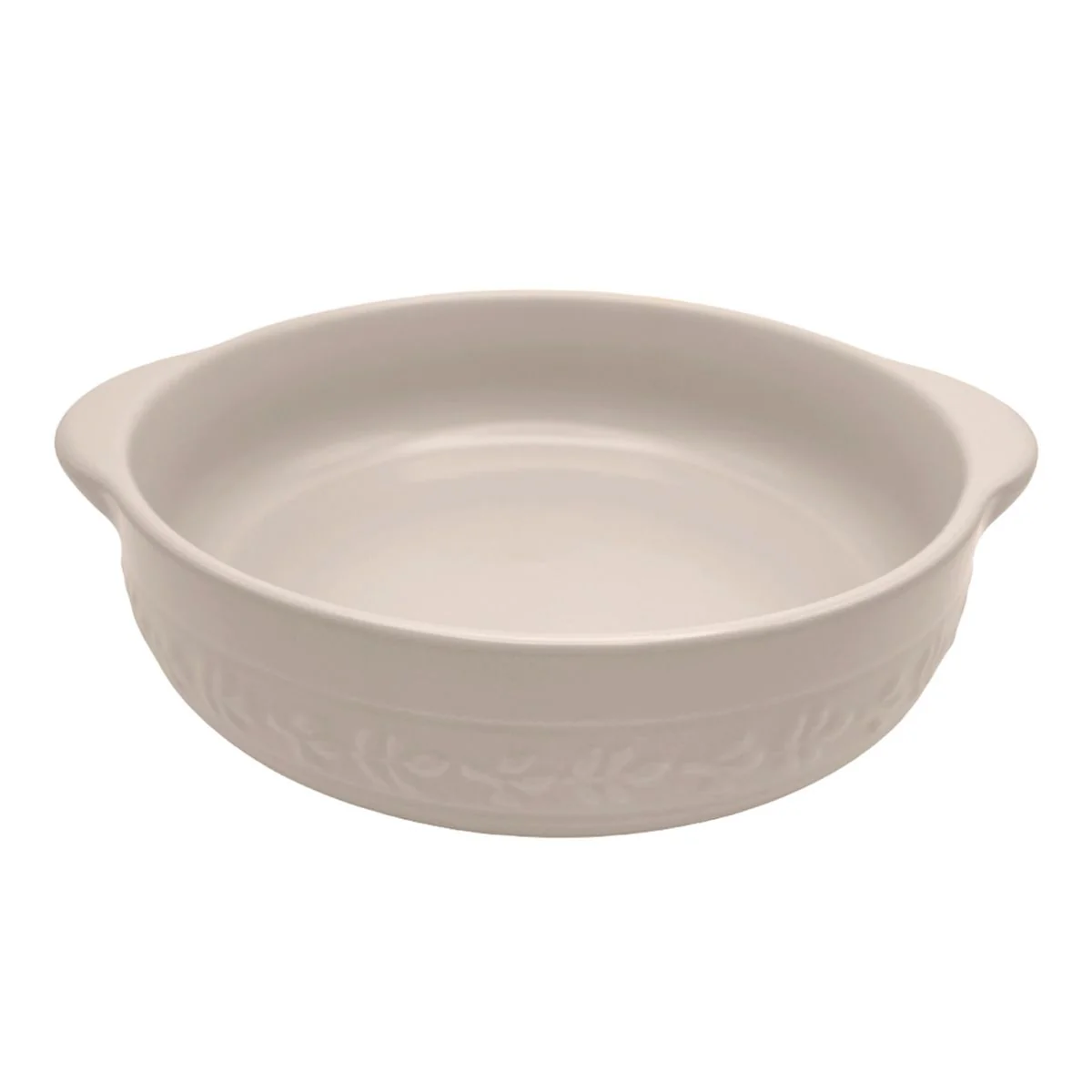 【OUTLET】グラタン皿 オーブン料理 Tokinone PB.ラウンドベイク ボタニカル柄 ホワイト 16x14x4cm 059644