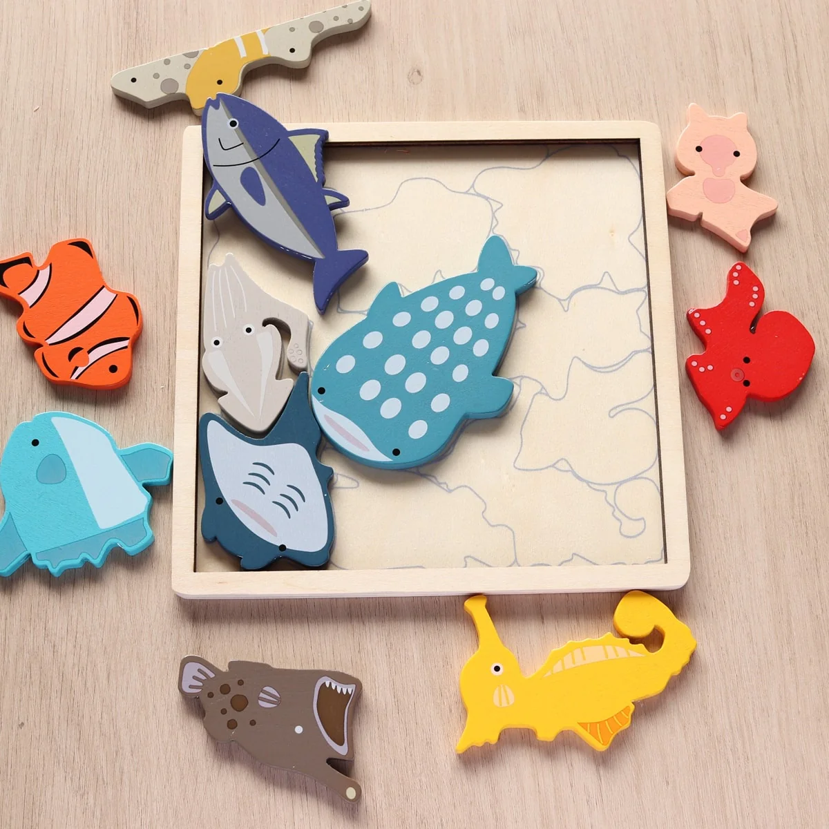 知育玩具 木製パズル 水族館 360230 - Image 4