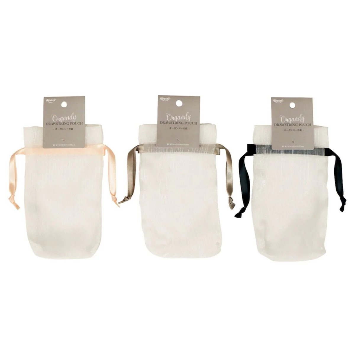 【OUTLET】ギフトバッグ 巾着袋 PB.巾着BAG SS マチ付きオーガンジー 約W11×D3×H17cm 058307