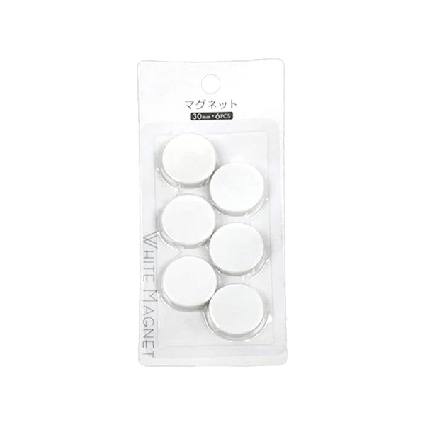 マグネット磁石 PB.マグネット 6個入 30mm ホワイト 018220