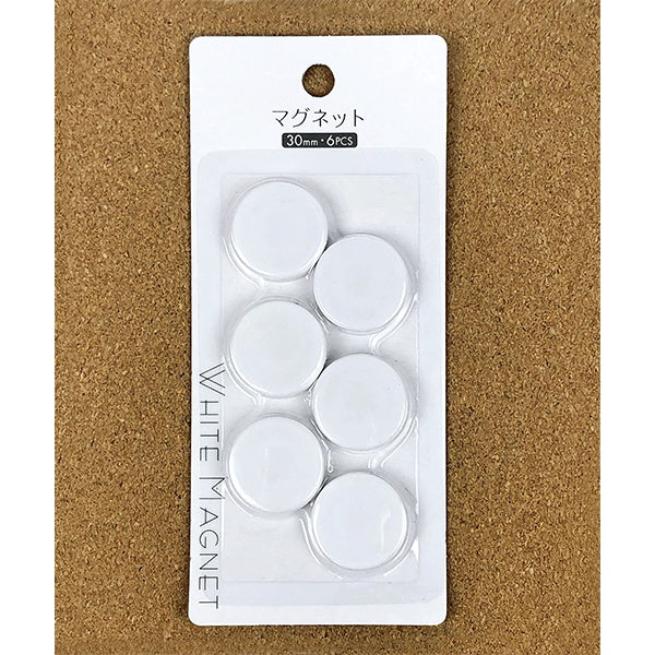 マグネット磁石 PB.マグネット 6個入 30mm ホワイト 018220 - Image 2