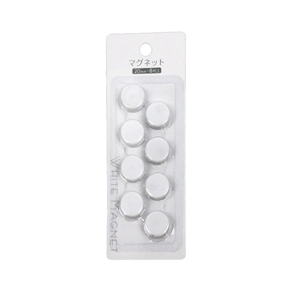 マグネット磁石 PB.マグネット 8個入 20mm ホワイト 018219