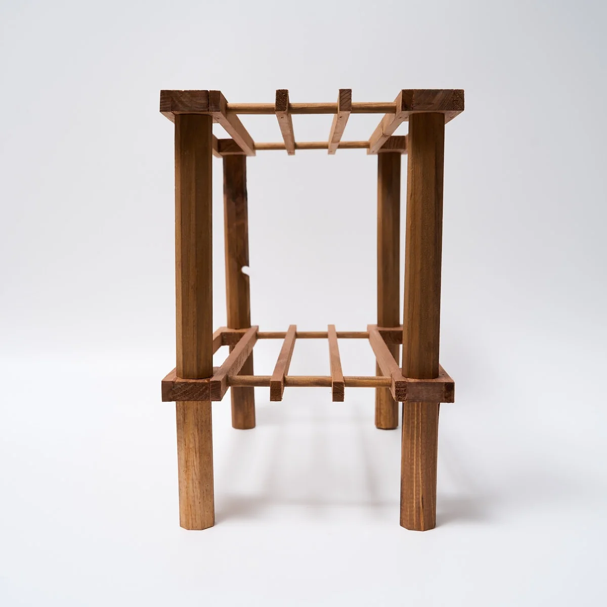 ラック 棚 木製 2段 diy 収納棚 おしゃれ 北欧 マルチフリーラック ハーフサイズ 31.5×19.5×29.5cm ブラウン 320317 - Image 6