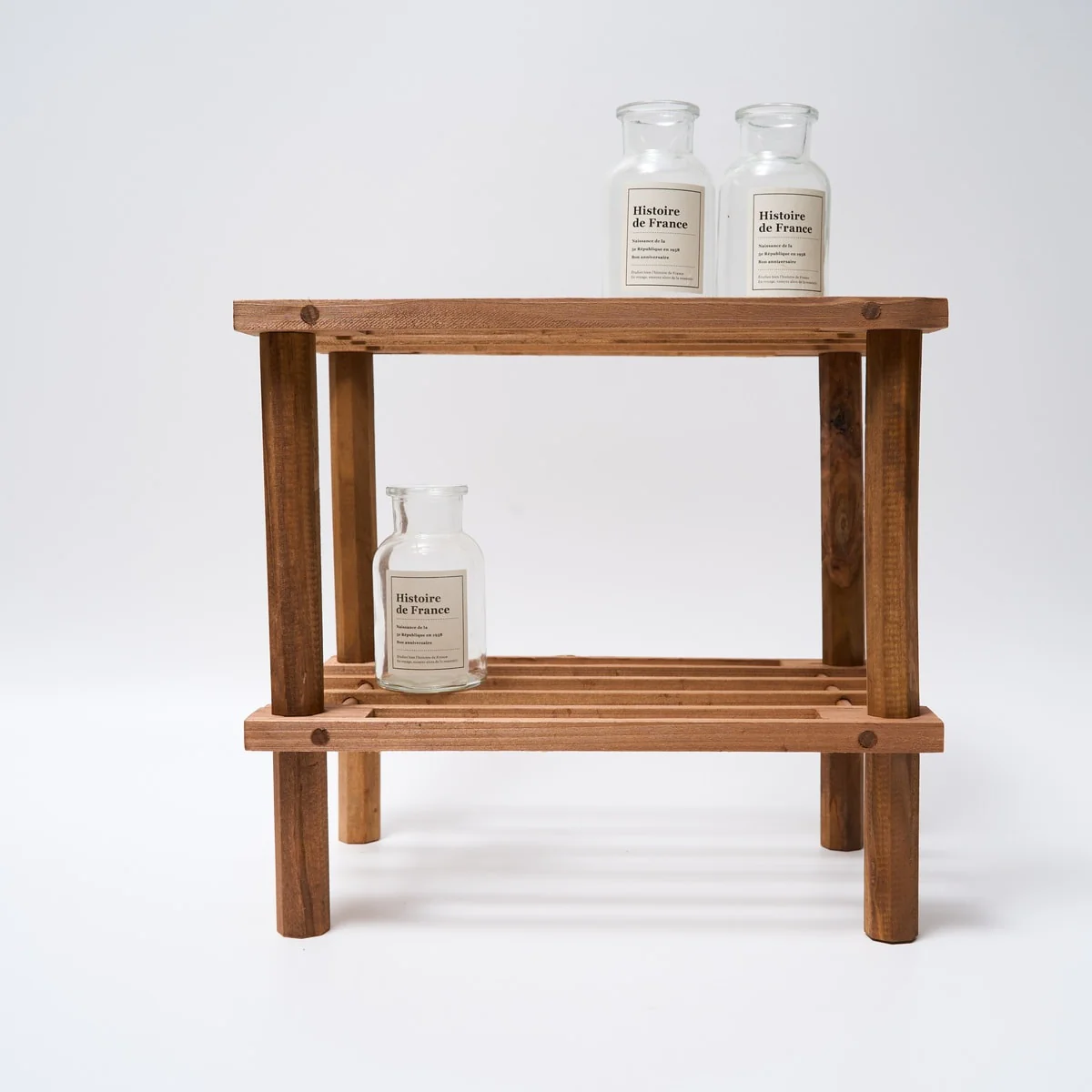 ラック 棚 木製 2段 diy 収納棚 おしゃれ 北欧 マルチフリーラック ハーフサイズ 31.5×19.5×29.5cm ブラウン 320317 - Image 8