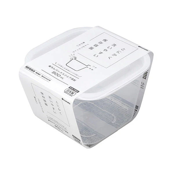 食品保存容器 フードストッカー ストック容器 楽ちんパック スクエア深型 900ml クリアーホワイト　333319