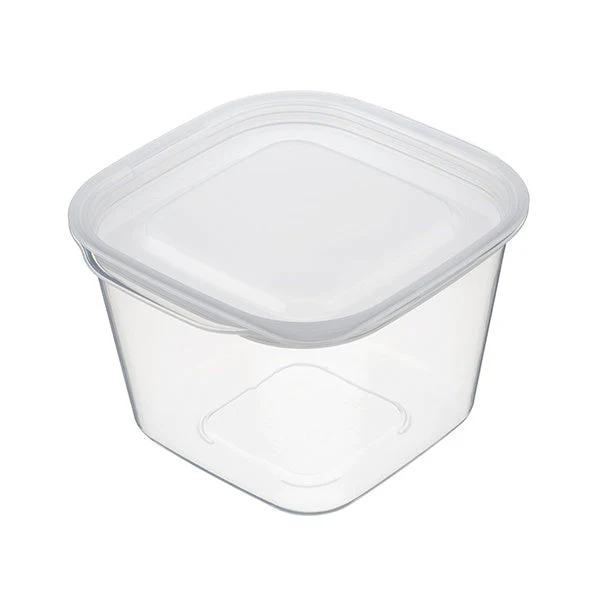 食品保存容器 フードストッカー ストック容器 楽ちんパック スクエア深型 900ml クリアーホワイト　333319 - Image 2