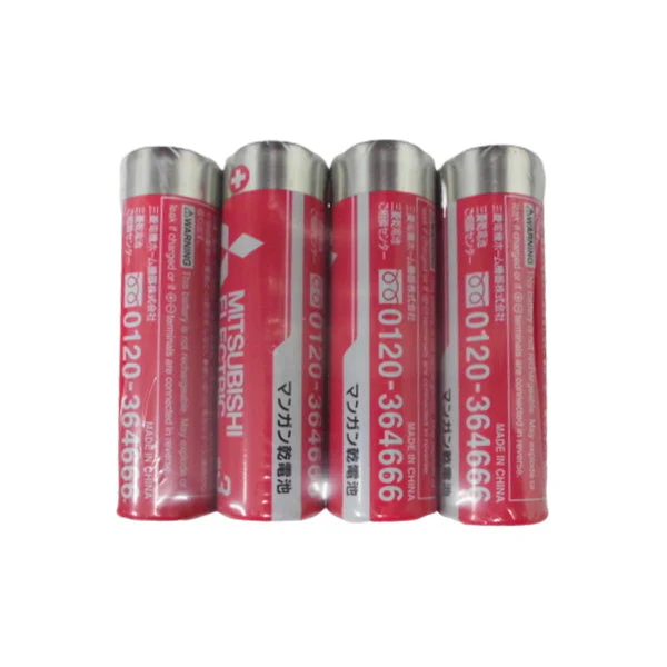 マンガン電池 単3電池 三菱電機 マンガン乾電池 単3形 レッド R6PD/4S 040323