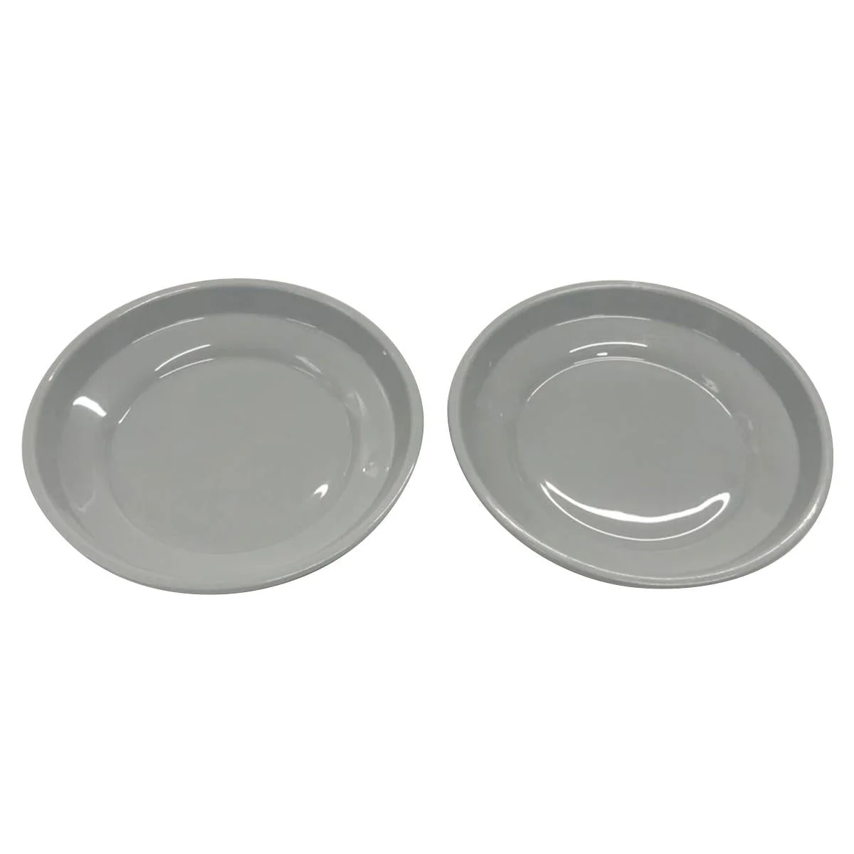 皿 プラスチックトレイ ニュアンスカラープラ皿 9cm 2P グレー 363531 - Image 2
