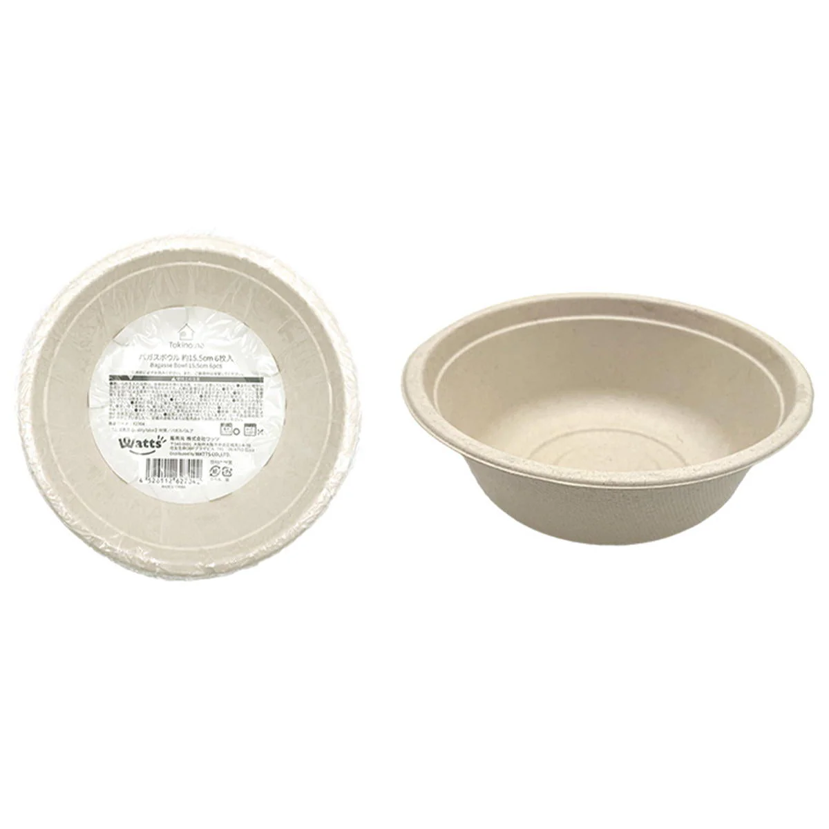 【在庫限り】Tokinone PB.バガスボウル φ15.5cm 6枚入 062704