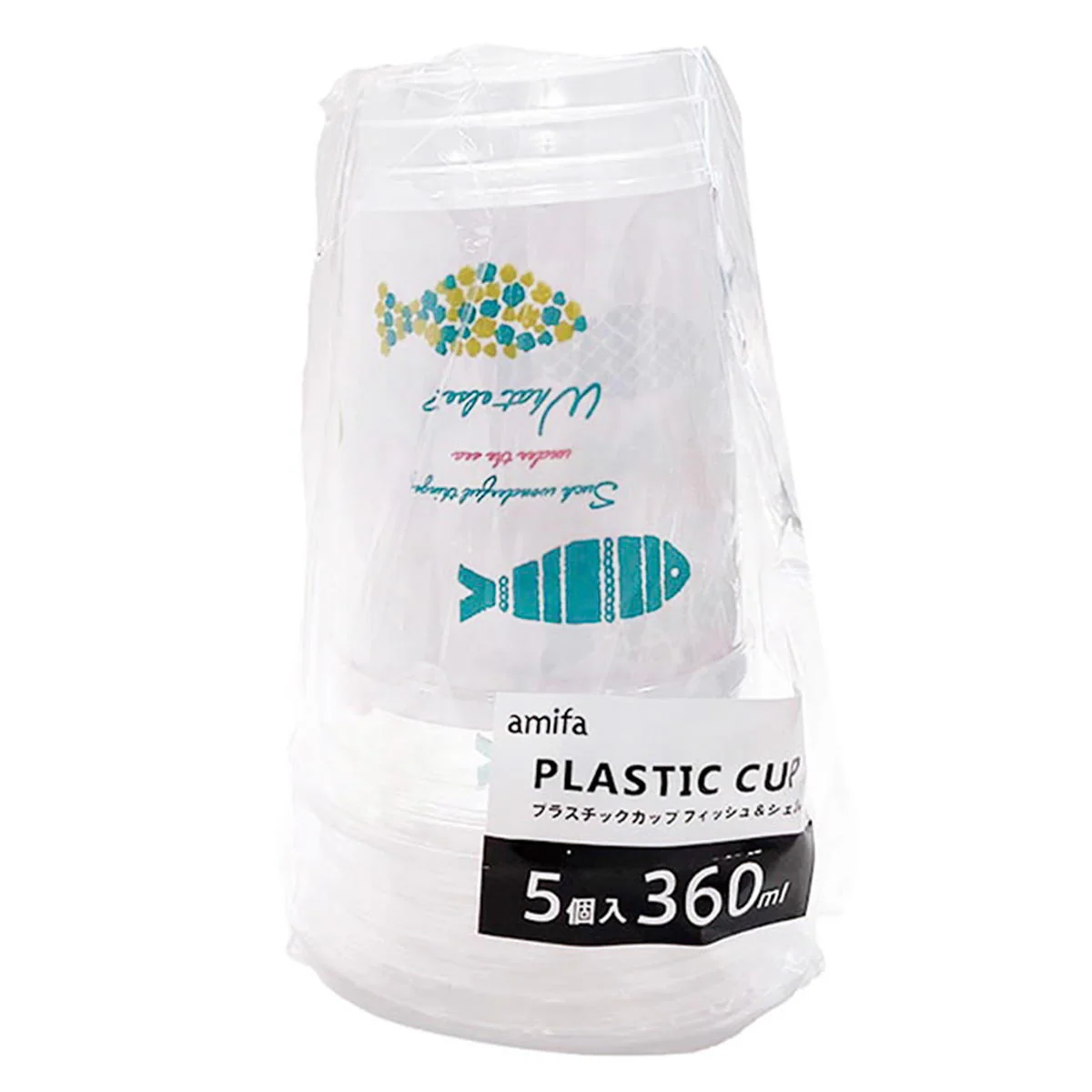 【OUTLET】プラスチックカップ 360ml 5P フィッシュ&シェル 326000 - Image 3