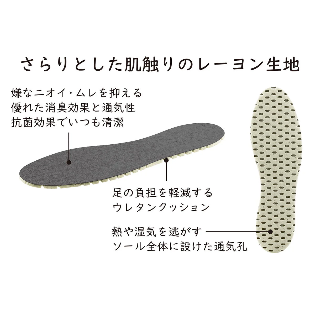 消臭レーヨンインソール 22?26cm 319403 - Image 3