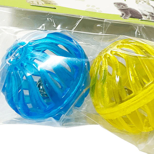 犬猫用おもちゃ ペット用プラボール 鈴入 2P 086732 - Image 2
